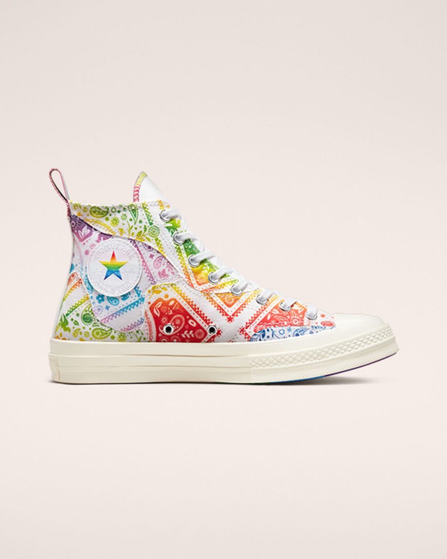 Zapatillas Altas Converse Chuck 70 Pride Mujer Blancas Rojas | PE W42L80